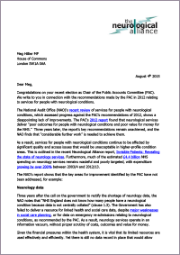 Letter to the public accounts committee 2015