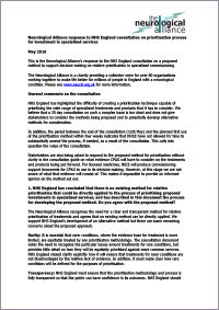 NHS England Investment Prioritisation Consultation